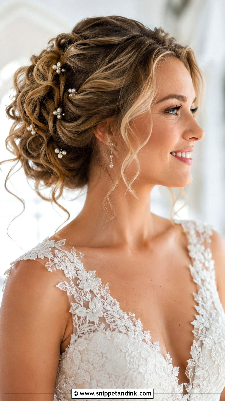 Romantic Updo With Curls Wedding Hairstyle - Snippet and Ink - 25 Long Wedding Hairstyles