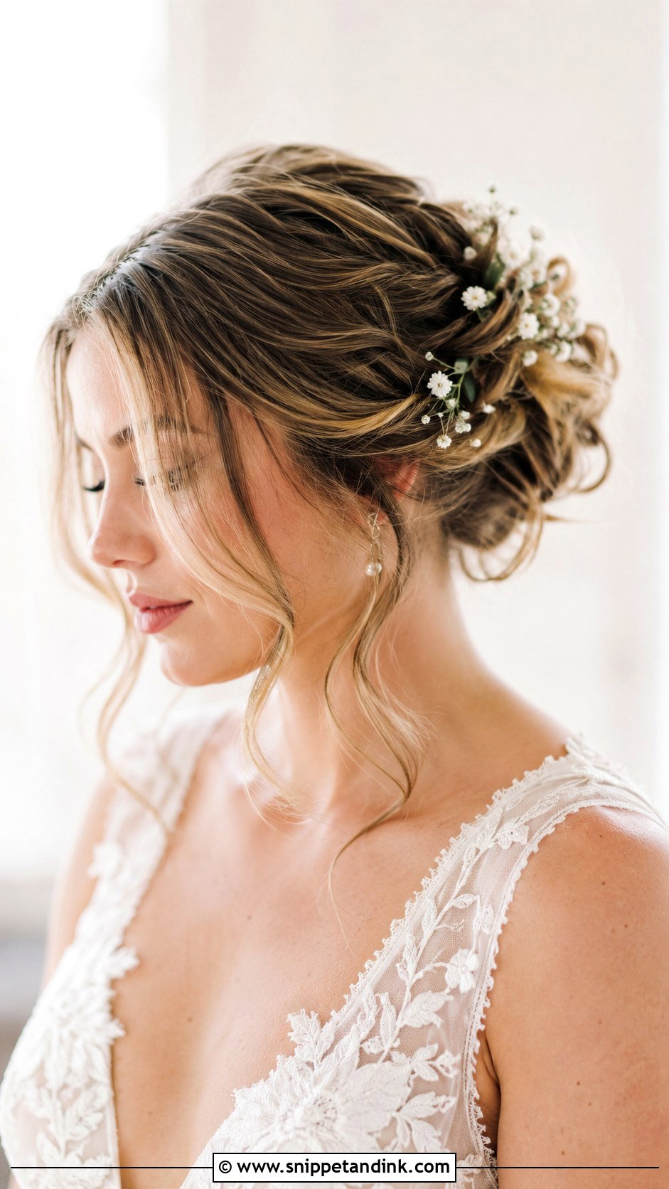 Romantic Updo With Face Framing Pieces - Snippet and Ink - 25 Long Hairstyles for Wedding