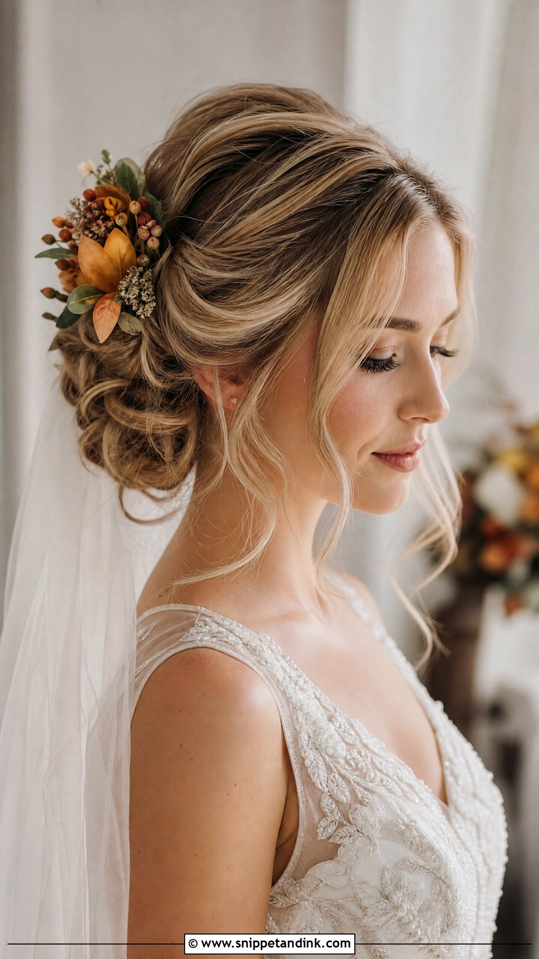 Romantic Updo With Face Framing Strands - Snippet and Ink - 20 Fall Wedding Hairstyles