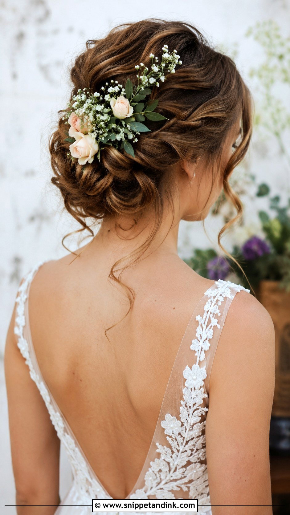 Romantic Updo With Flowers - Snippet and Ink - 25 2025 Bride Hairstyles