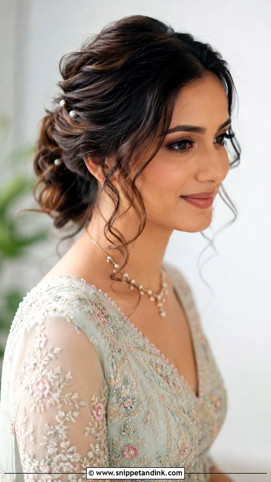 Romantic Updo With Loose Tendrils - Snippet and Ink - 20 Pre Wedding Hairstyles