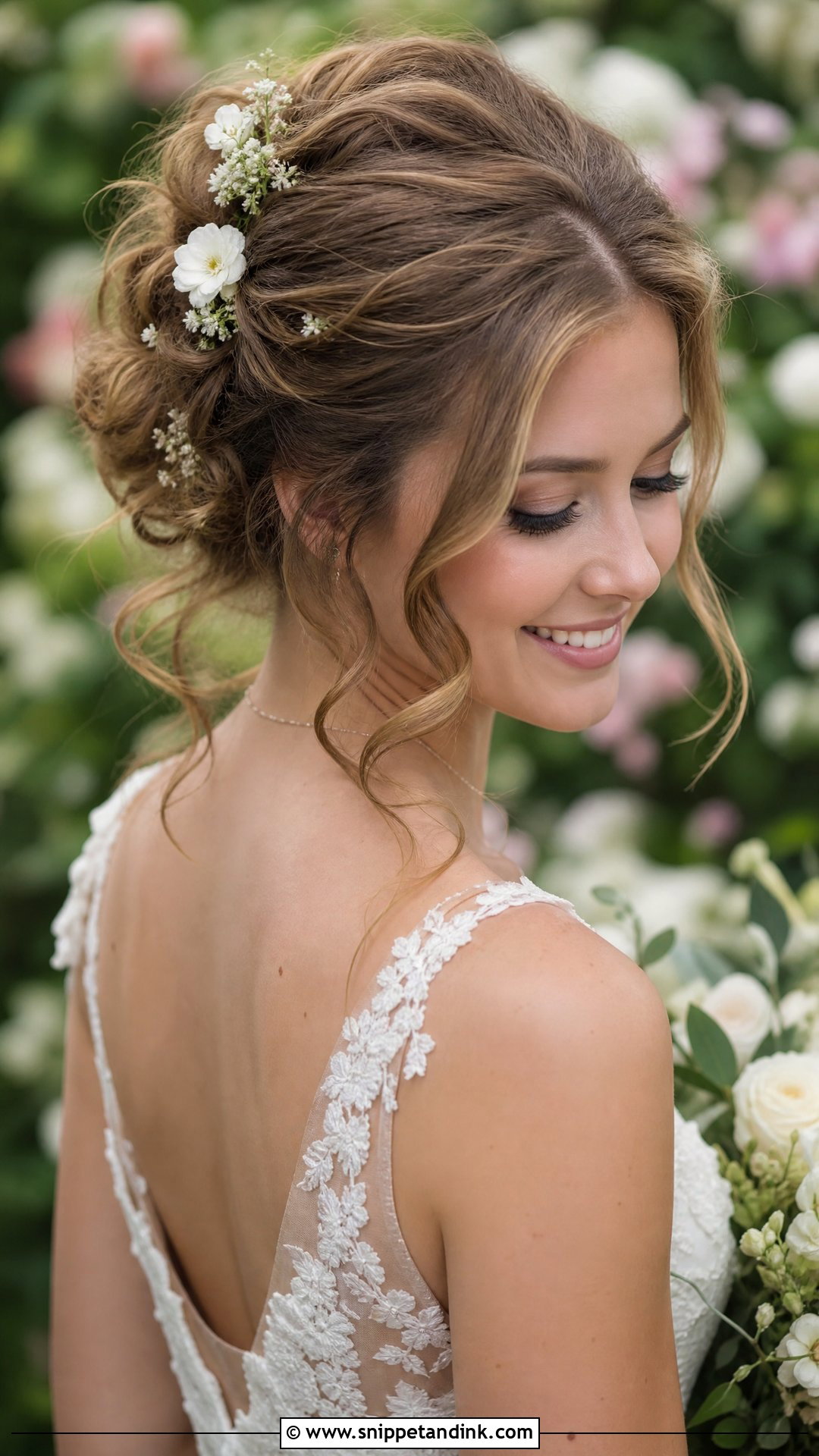 Romantic Updo With Loose Tendrils - Snippet and Ink - 20 Wedding Guest Hairstyles for Medium Hair