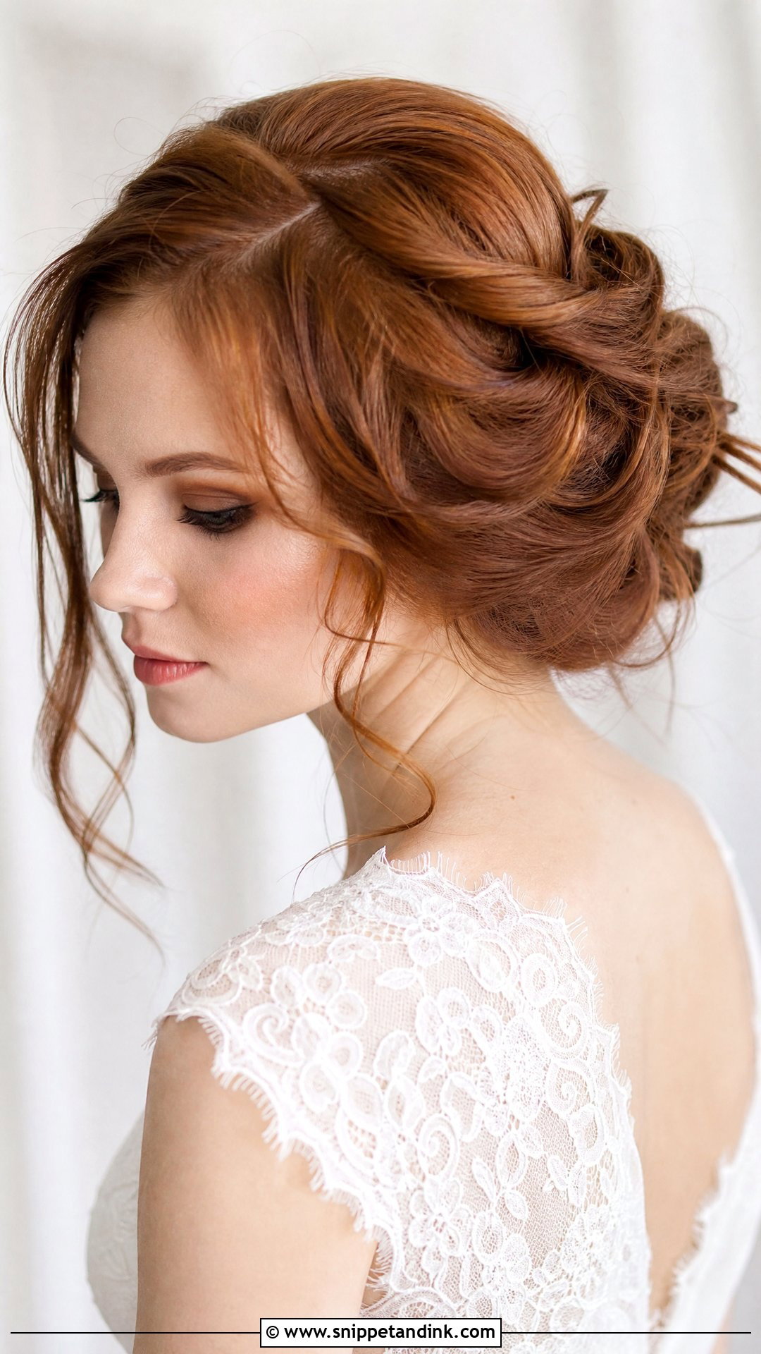 Romantic Updo With Loose Tendrils - Snippet and Ink - 20 Western Bride Hairstyles