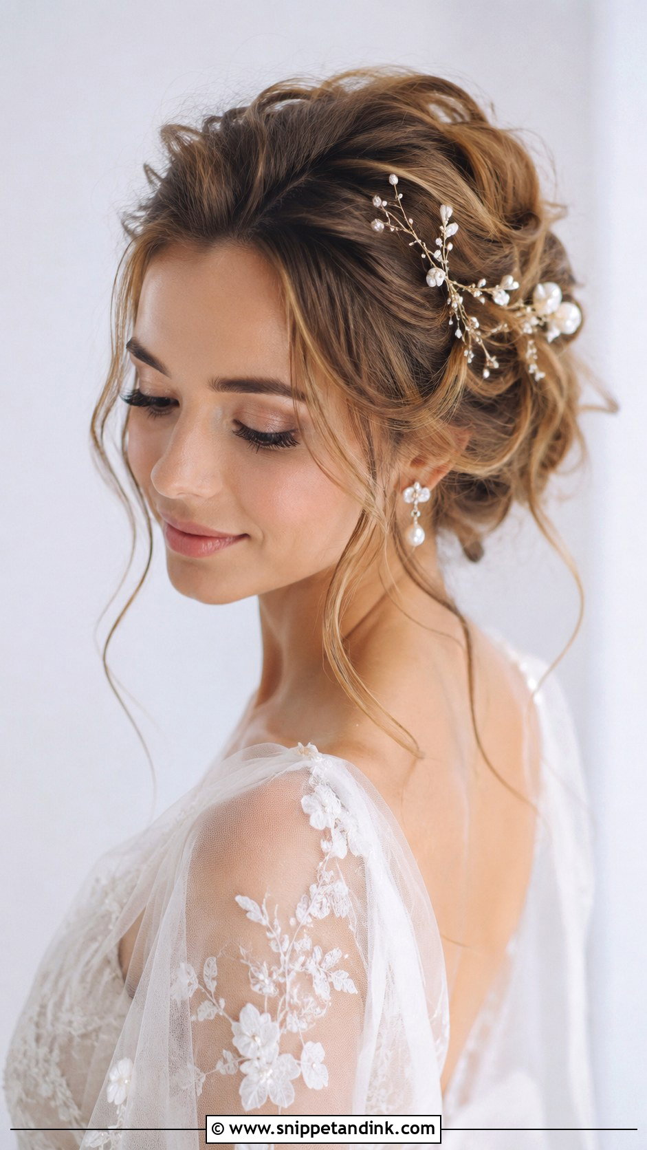 Romantic Updo With Loose Tendrils - Snippet and Ink - 25 Classy Bridal Hair Ideas