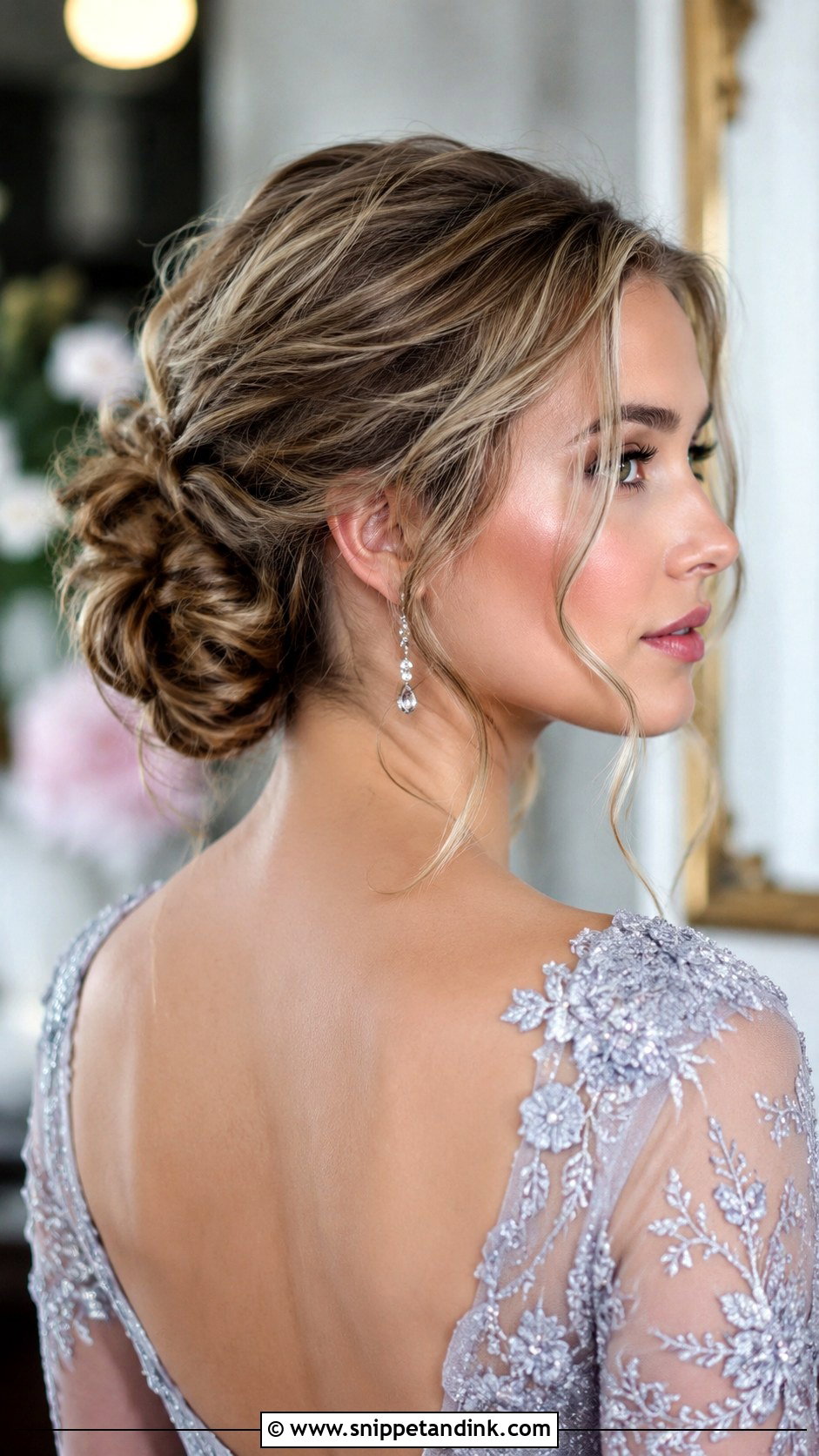 Romantic Updo With Loose Tendrils - Snippet and Ink - 25 Wedding Hairstyles for Guests