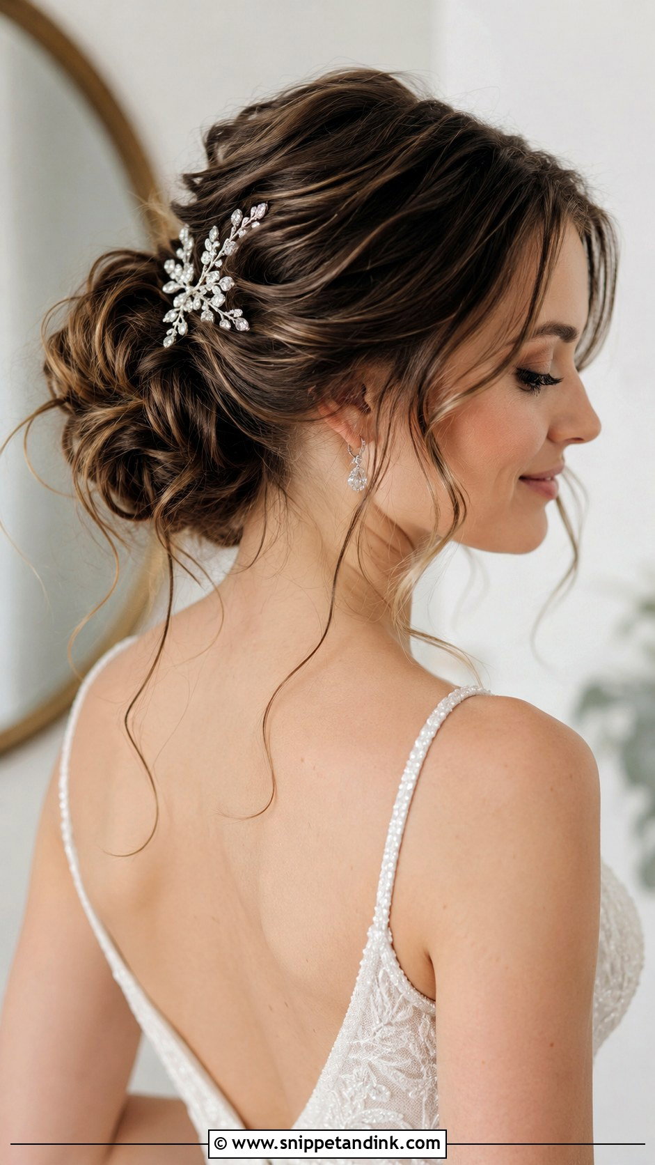 Romantic Updo With Loose Tendrils - Snippet and Ink - 25 Whimsical Bridal Hair Ideas