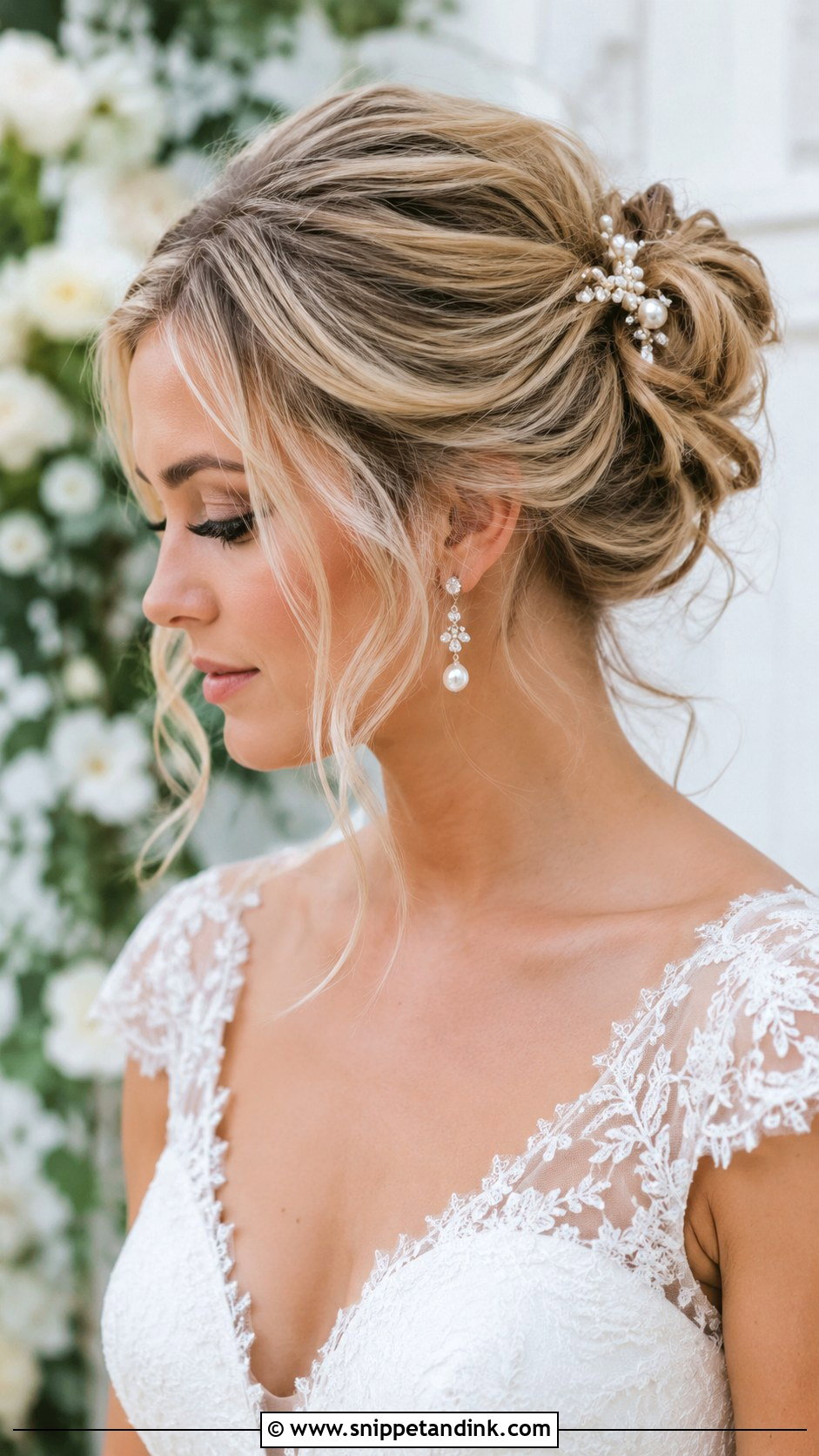 Romantic Updo With Loose Tendrils - Snippet and Ink - 30 Timeless Bridal Hair Ideas