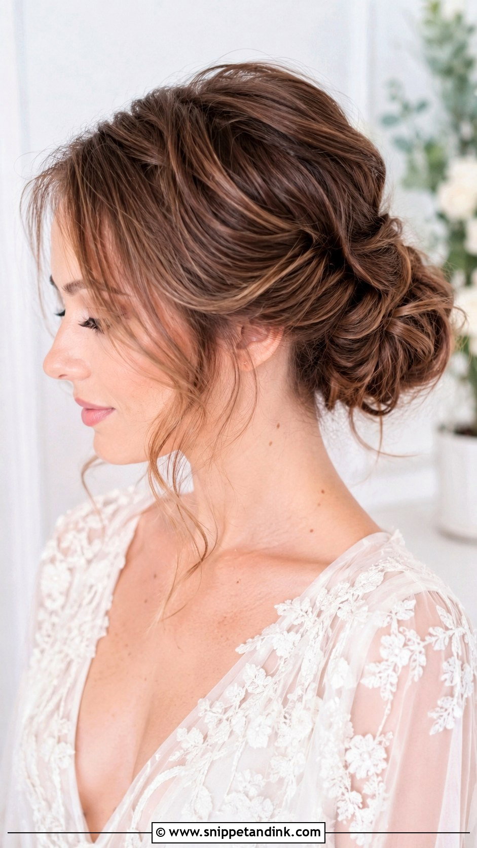 Romantic Updo With Loose Tendrils - Snippet and Ink - 20 Kim K Wedding Hair Ideas