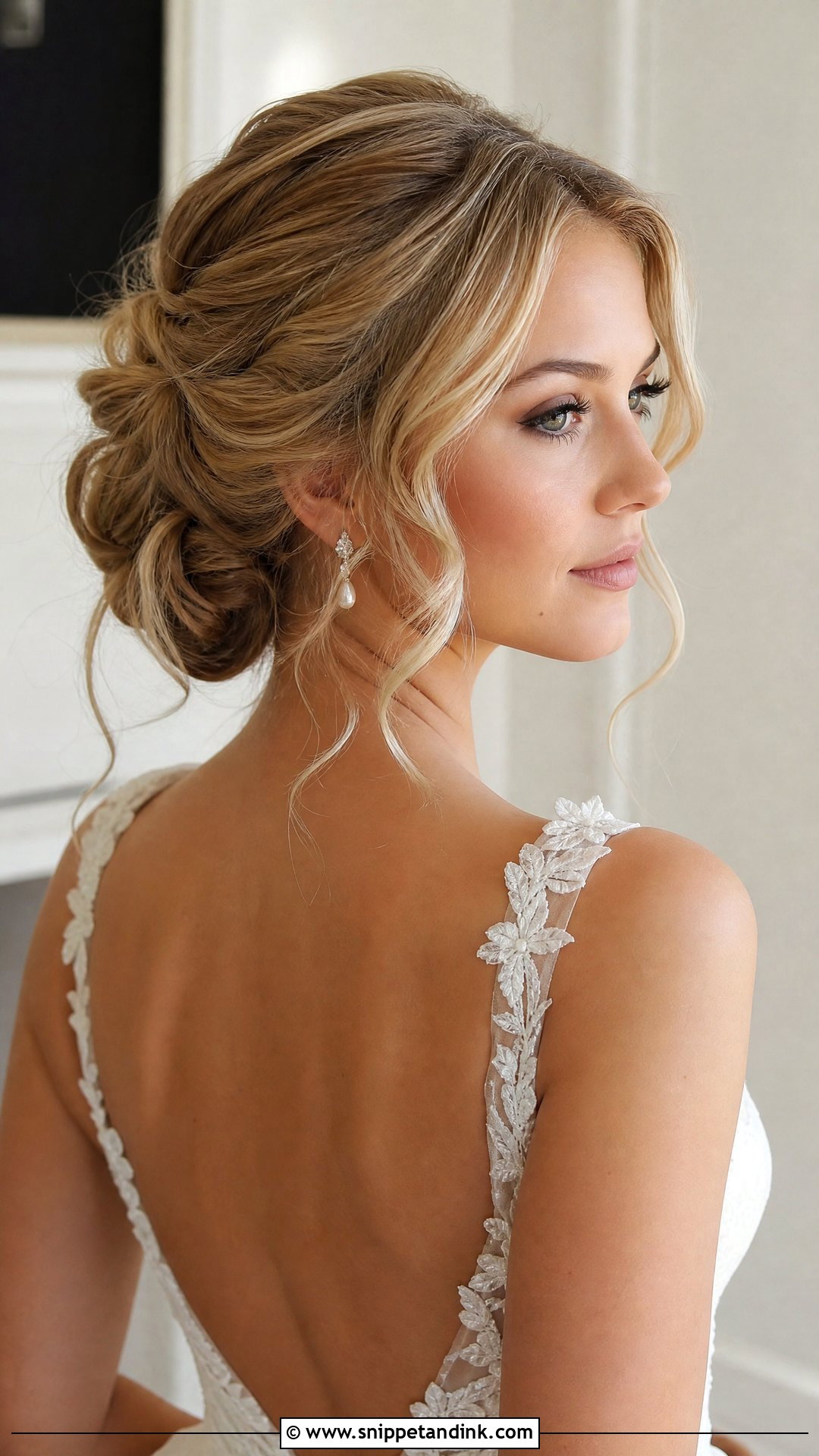 Romantic Updo With Loose Tendrils - Snippet and Ink - 20 Ariana Grande Wedding Hair Ideas