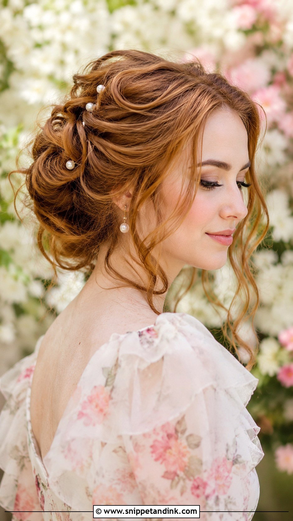 Romantic Updo With Loose Waves - Snippet and Ink - 25 Wedding Guest Updos for Medium Hair