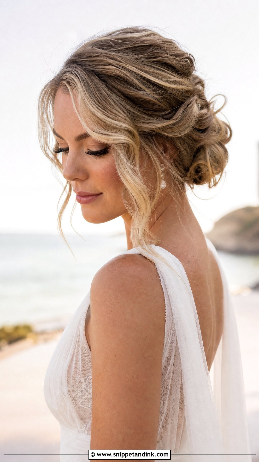 Romantic Updo With Soft Waves - Snippet and Ink - 20 Soft Wedding Updo Ideas