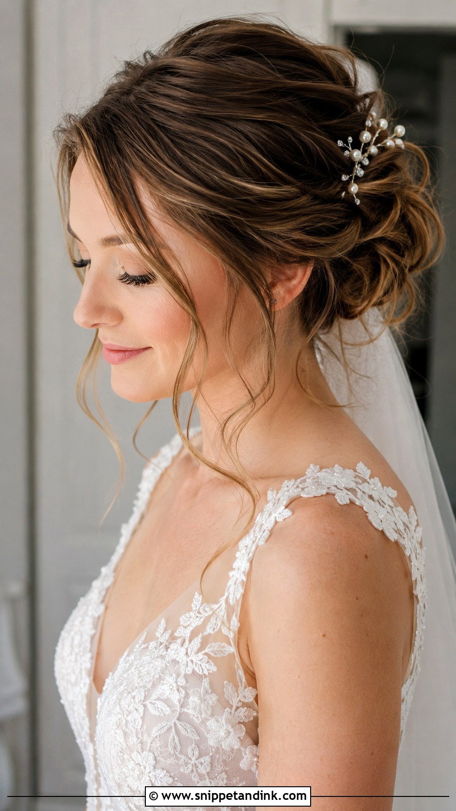 Romantic Updo With Tendrils - Snippet and Ink - 25 Easy Wedding Hair Ideas