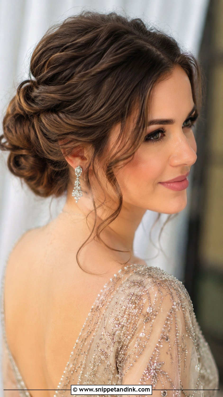 Romantic Updo With Tendrils - Snippet and Ink - 25 Engagement Look Hairstyle Ideas