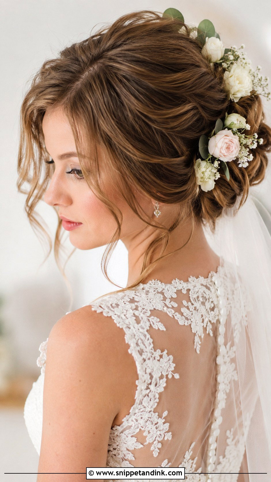 Romantic Updo With Tendrils Wedding Hairstyle for Long Hair - Snippet and Ink - 25 Hairstyle for Long Hair Wedding Ideas