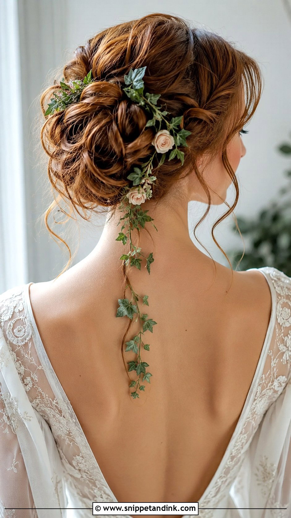 Romantic Updo With Trailing Vines - Snippet and Ink - 20 Wedding Hairstyles Flowers