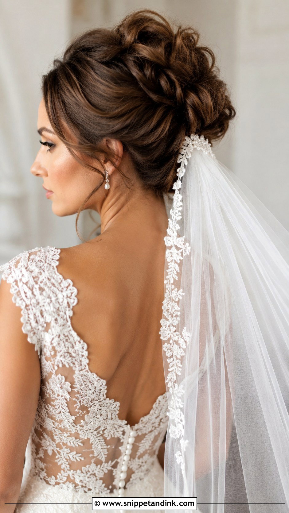Romantic Updo With Veil - Snippet and Ink - 25 Romantic Wedding Hair Ideas