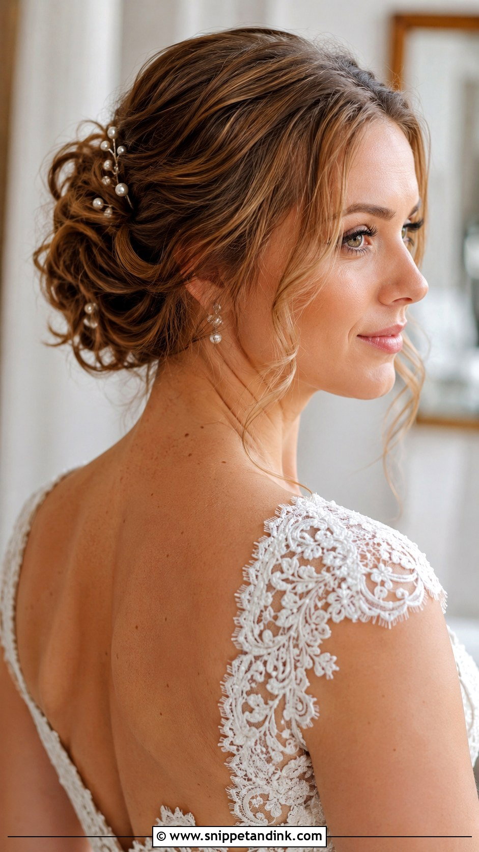 Romantic Updo for Short Hair - Snippet and Ink - 30 Short Hair Wedding Ideas
