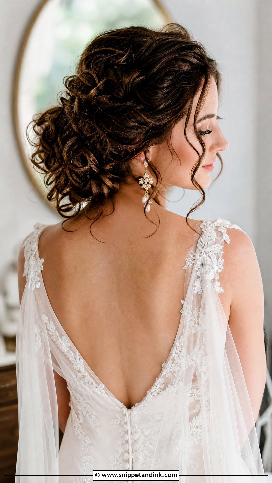 Romantic Updo with Curls Wedding Hairstyle for Brown Hair - Snippet and Ink - 20 Wedding Hairstyles Brown Hair