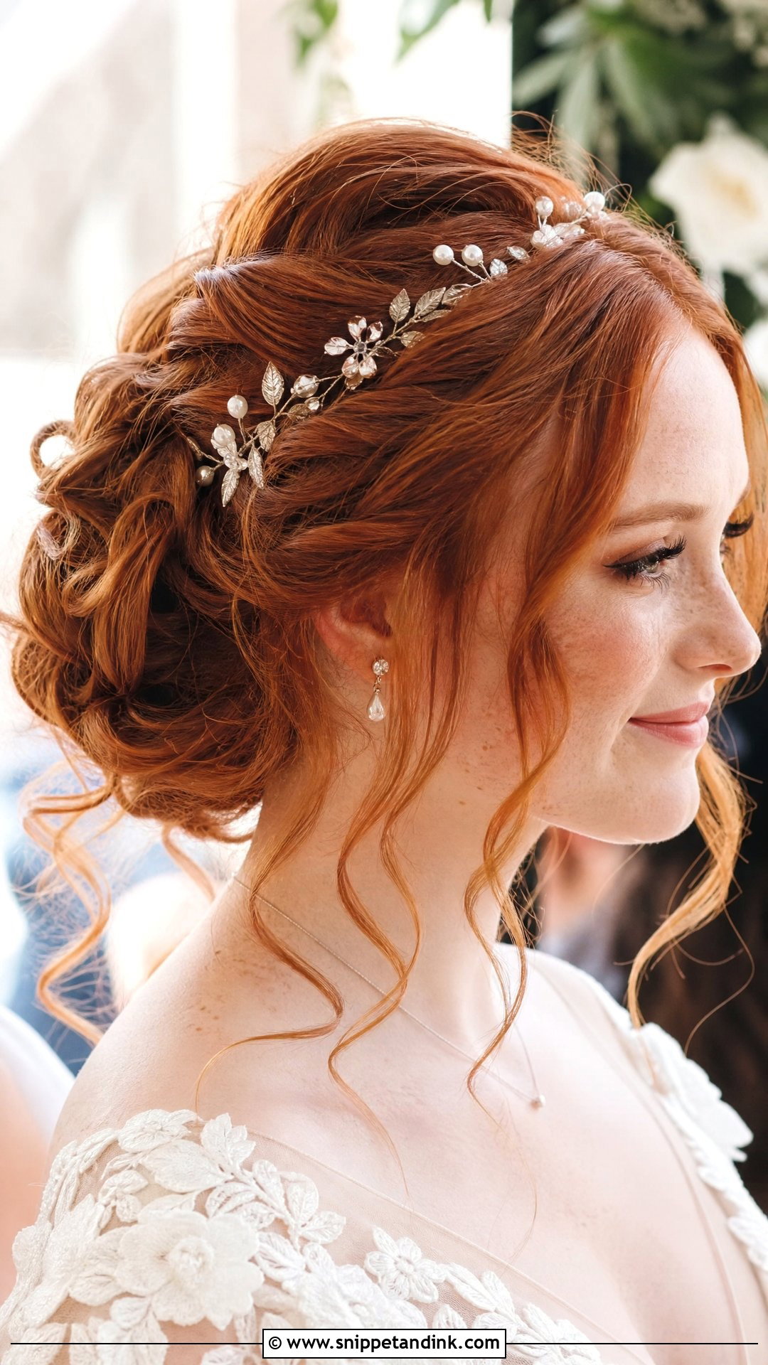 Romantic Updo with Curls and Tendrils - Snippet and Ink - 20 Red Hair Brides