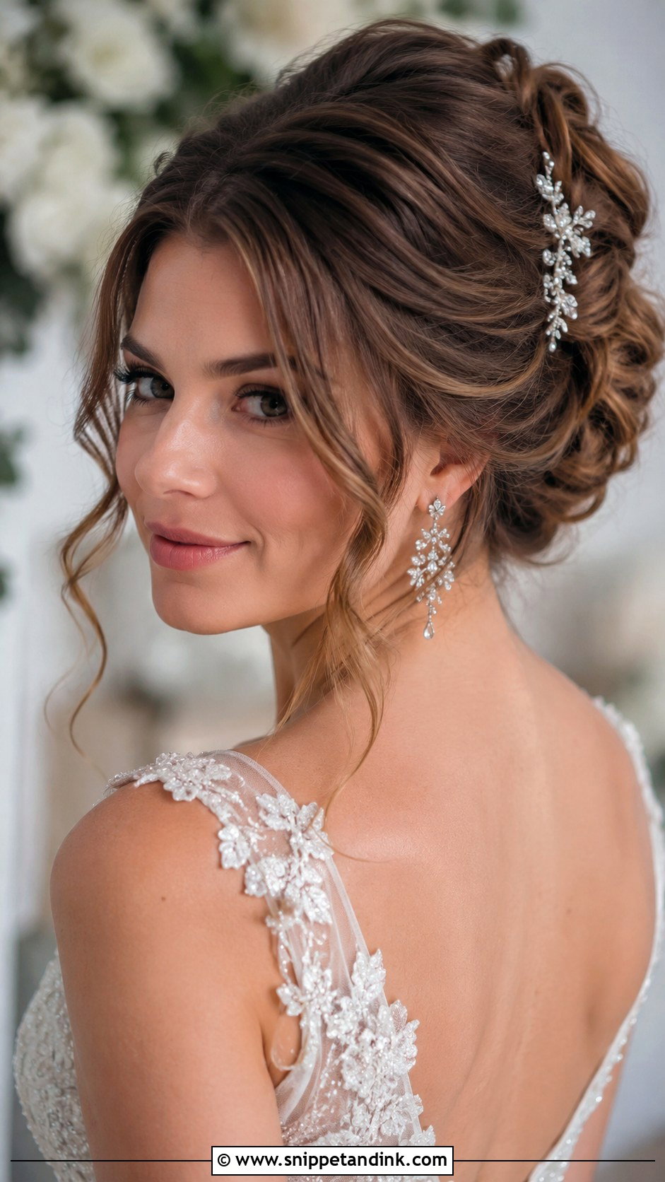 Romantic Updo with Face Framing Pieces for Medium Hair - Snippet and Ink - 20 Wedding Hairstyles Medium Hair