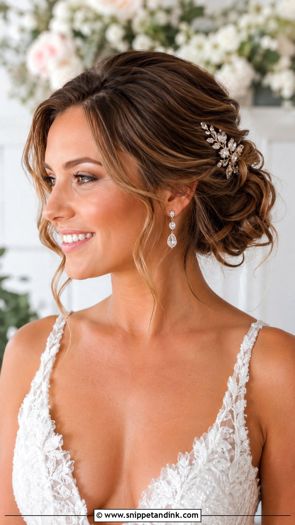 Romantic Updo with Face Framing Tendrils - Snippet and Ink - 25 Summer Wedding Hairstyles