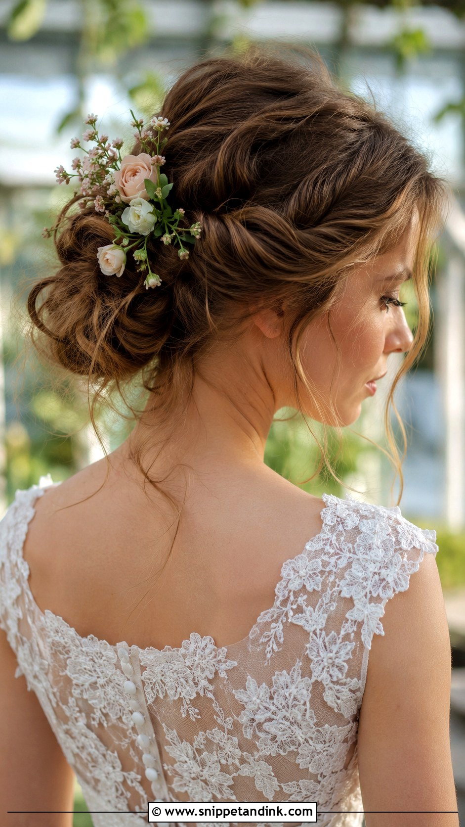 Romantic Updo with Flowers for Wedding - Snippet and Ink - 25 Hairstyle for Wedding Bride Ideas