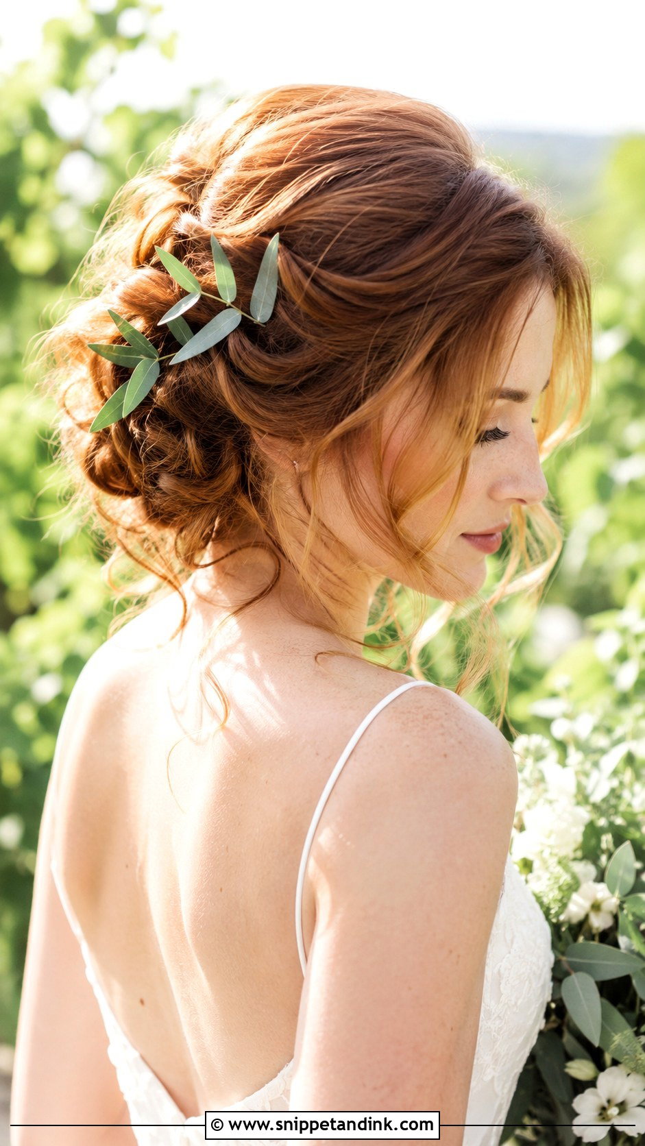 Romantic Updo with Loose Tendrils - Snippet and Ink - 25 Bride Hairstyles for Long Hair