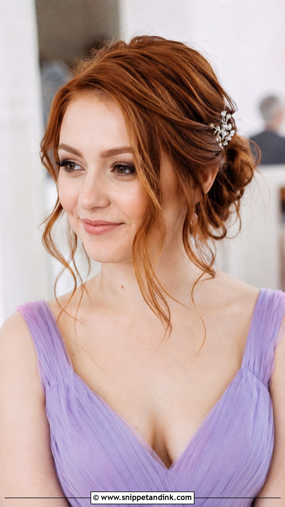 Romantic Updo with Loose Tendrils - Snippet and Ink - 25 Mother of the Groom Hairstyles Over 50