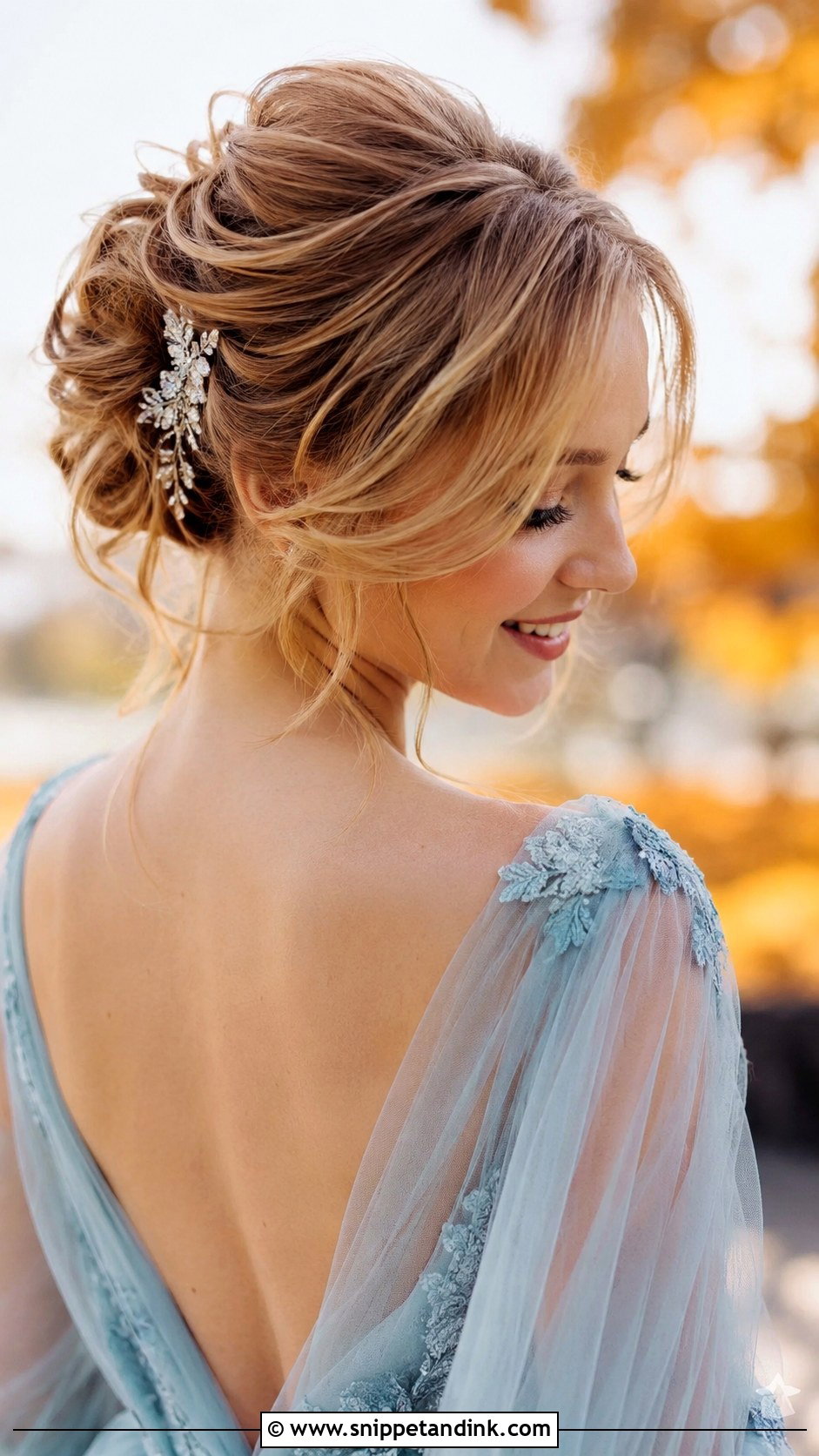 Romantic Updo with Side Bangs - Snippet and Ink - 25 Wedding Guest Hairstyles with Bangs