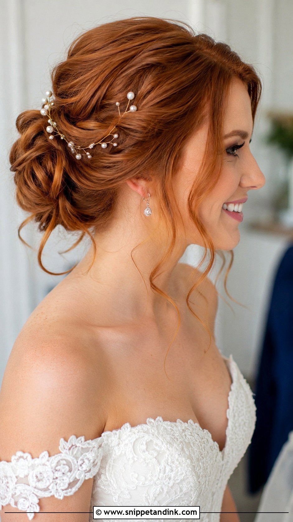 Romantic Updo with Tendrils - Snippet and Ink - 30 Bridal Hairstyles for Long Hair