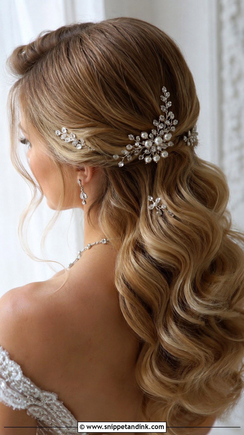 Romantic Waves With Hair Accessories - Snippet and Ink - 25 Wedding Hair Waves