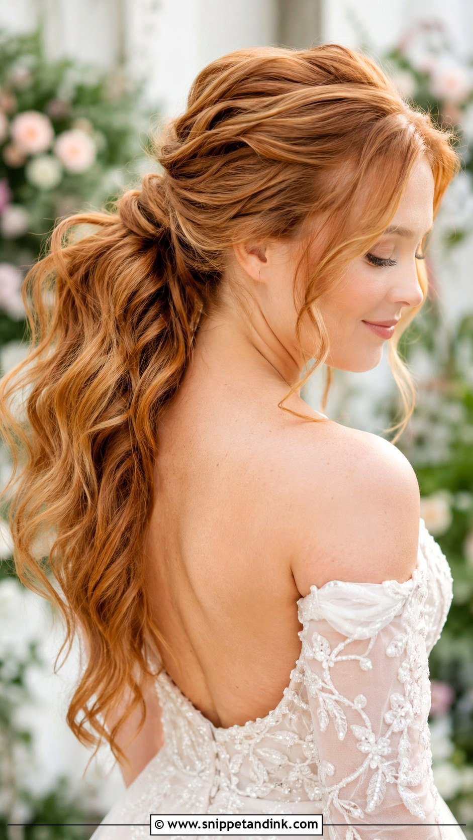 Romantic Wavy Ponytail for Wedding - Snippet and Ink - 30 Ponytail Hairstyles for Wedding