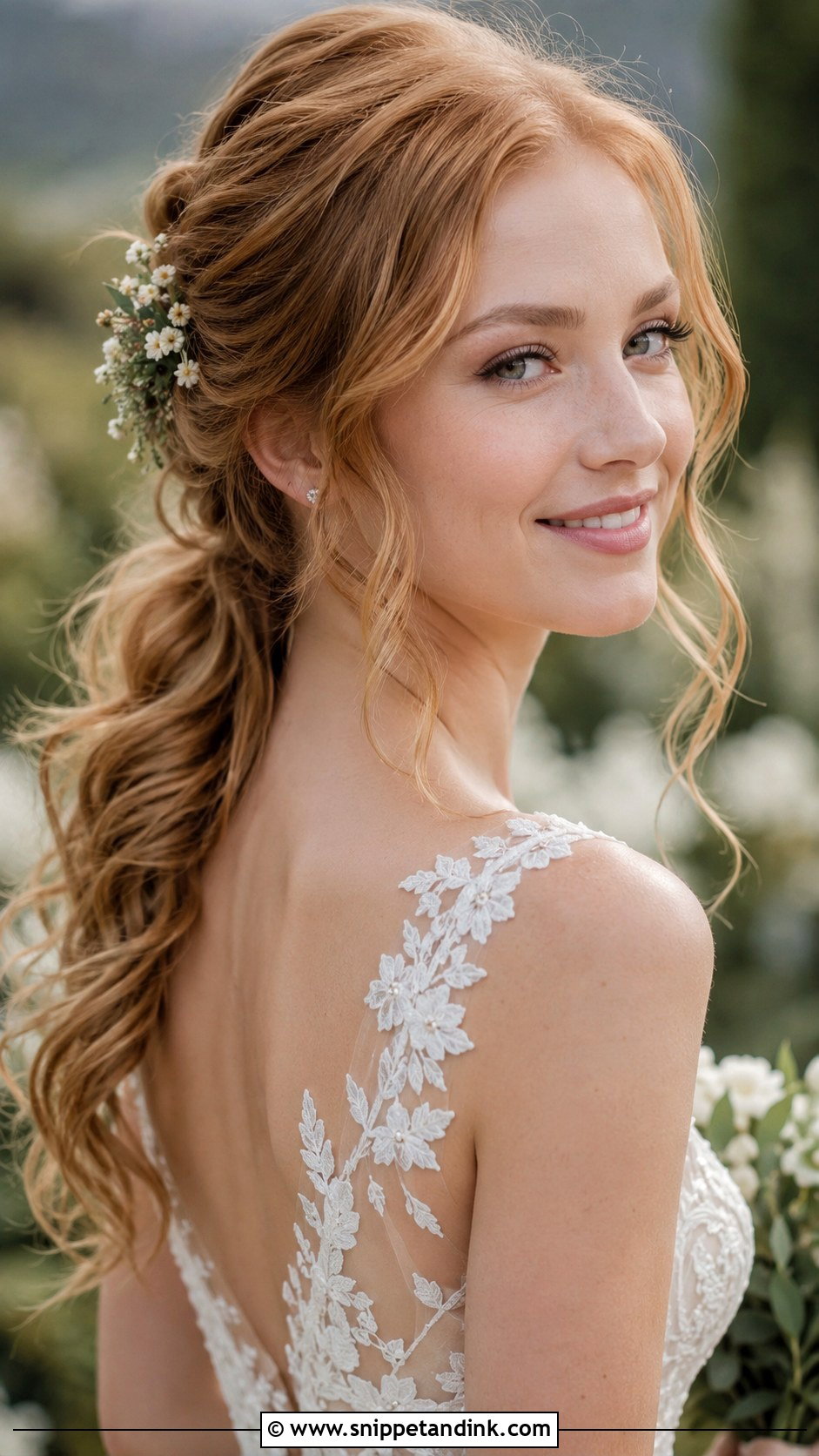 Romantic Wavy Ponytail - Snippet and Ink - 30 Ponytail Wedding Hairstyles