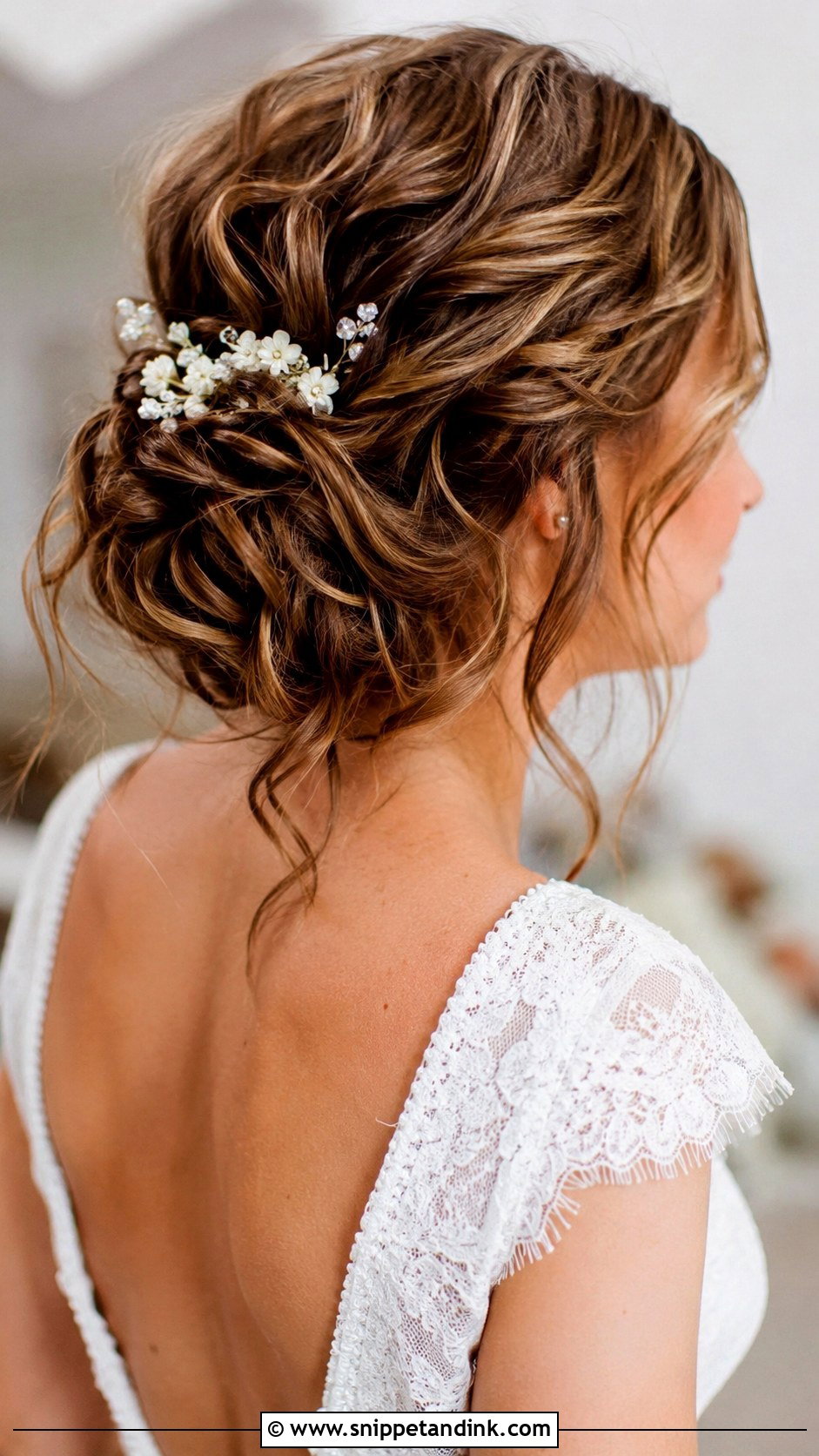 Romantic Wavy Updo for Short Hair - Snippet and Ink - 20 Short Hair Up Dos for Wedding
