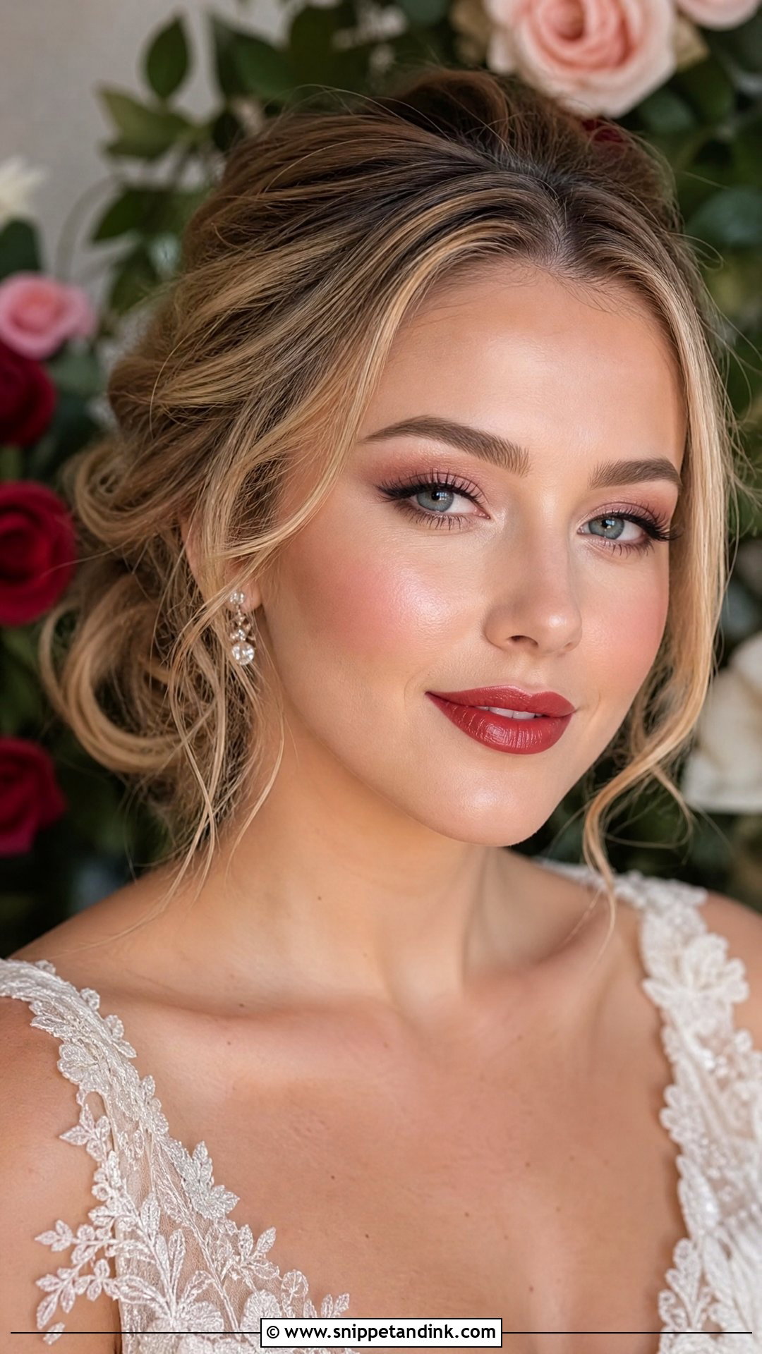 Romantic Wedding Makeup With Red Lips - Snippet and Ink - 20 Wedding Makeup with Red Lips