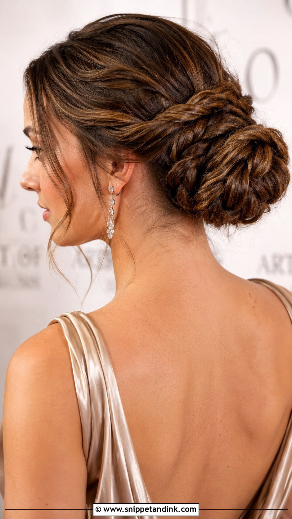 Rope Braid Chignon - Snippet and Ink - 30 Wedding Guest Updo Hairstyles