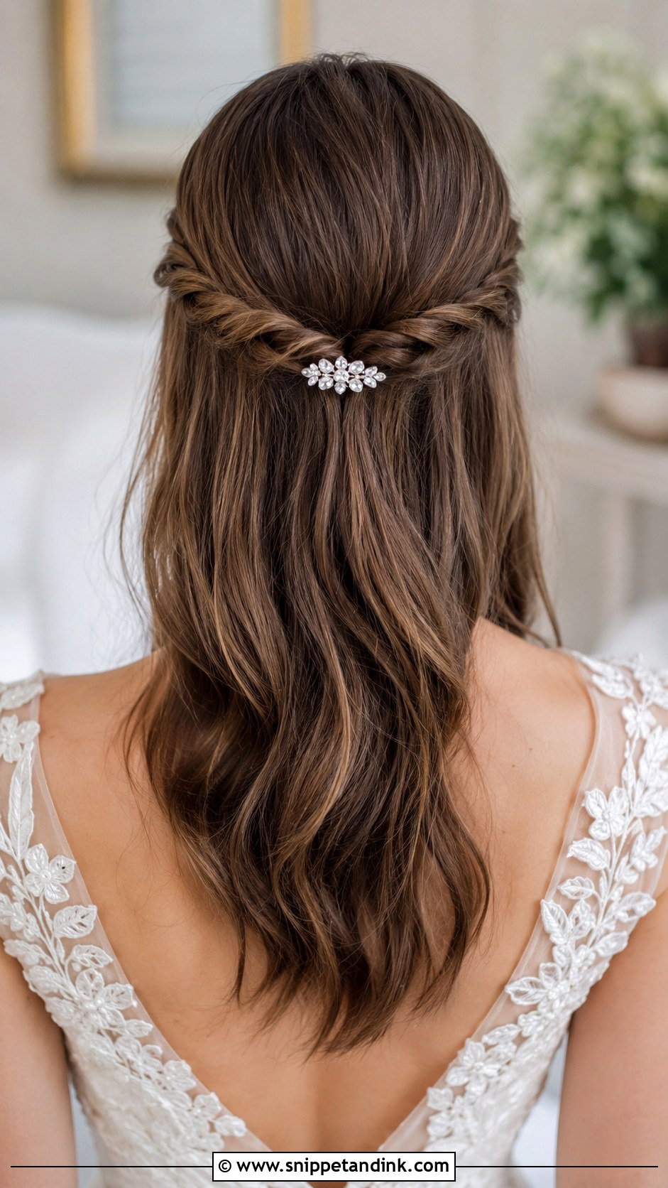 Rope Braid Half Up Bridal Style - Snippet and Ink - 25 Half-Up Half-Down Wedding Hair Braid Ideas