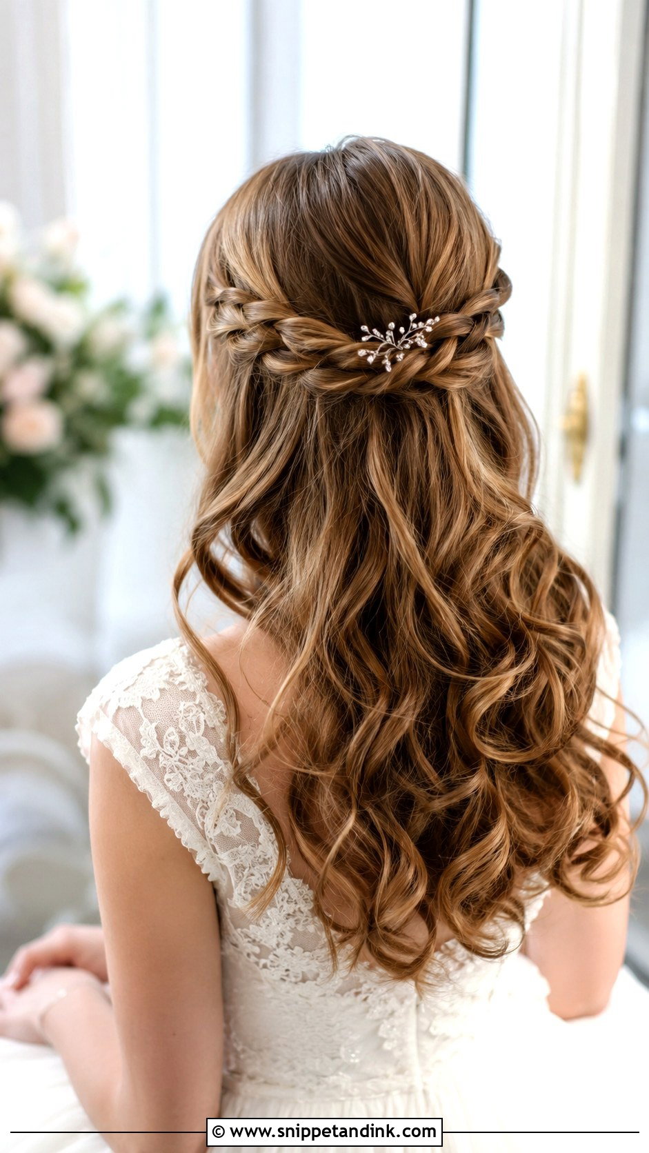 Rope Braid Half Up Wedding Hair - Snippet and Ink - 20 Medium Half-Up Half-Down Wedding Hair Ideas