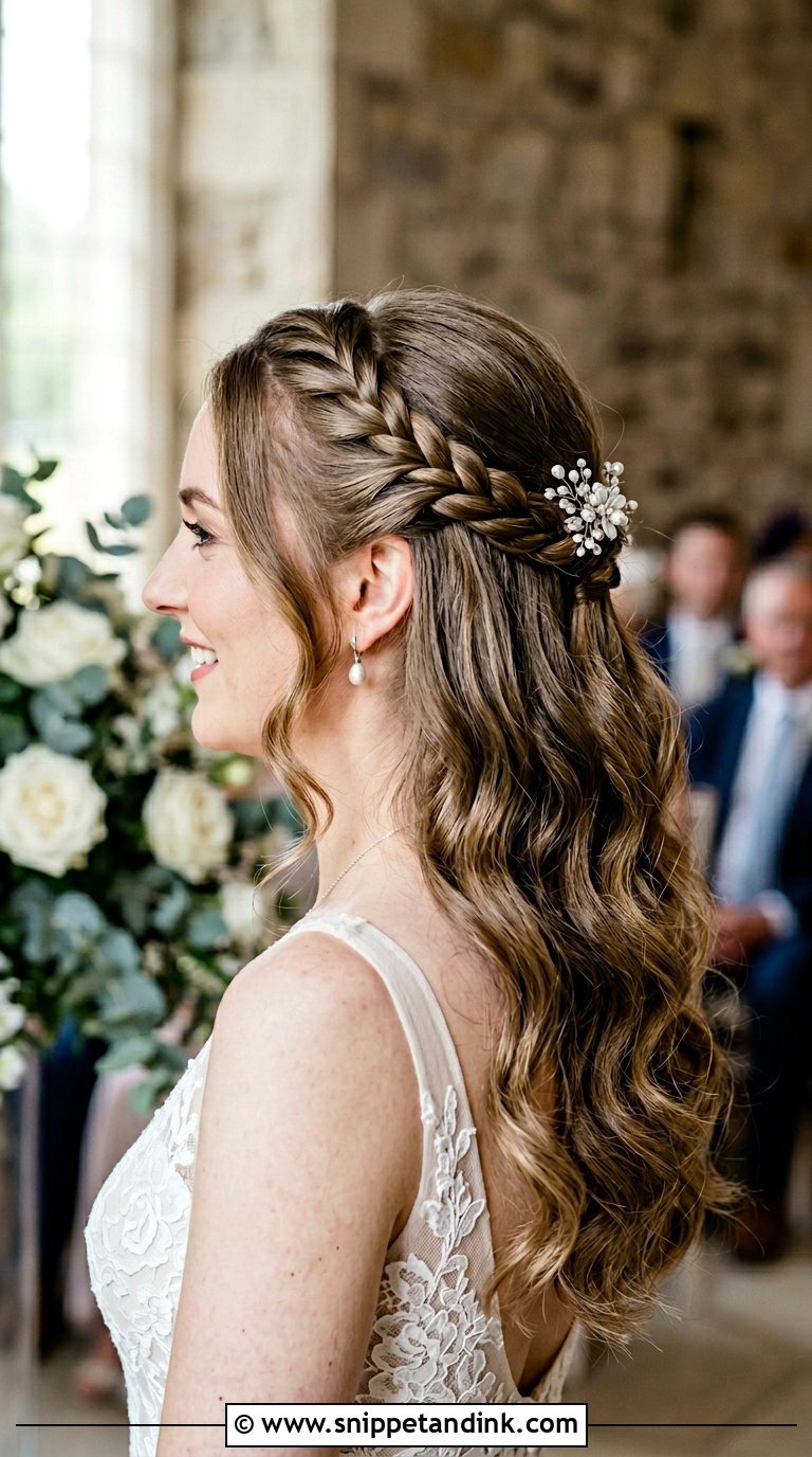 Rope Braid Half Up Wedding Hair - Snippet and Ink - 20 Braided Half-Up Half-Down Wedding Hair Ideas