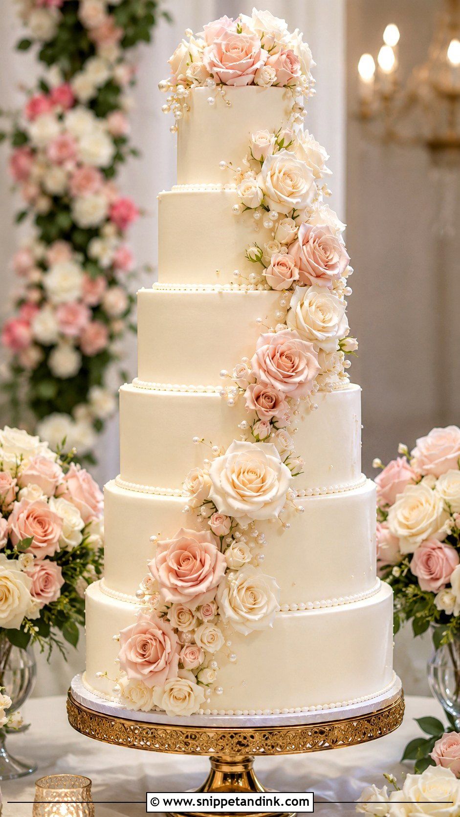 Rose 5 Tier Wedding Cake - Snippet and Ink - 25 5 Tier Wedding Cake Ideas