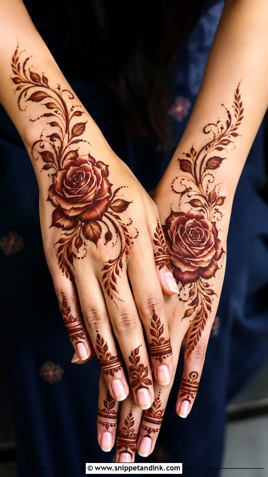 Rose Aesthetic Mehndi Design - Snippet and Ink - 35 Aesthetic Mehndi Designs