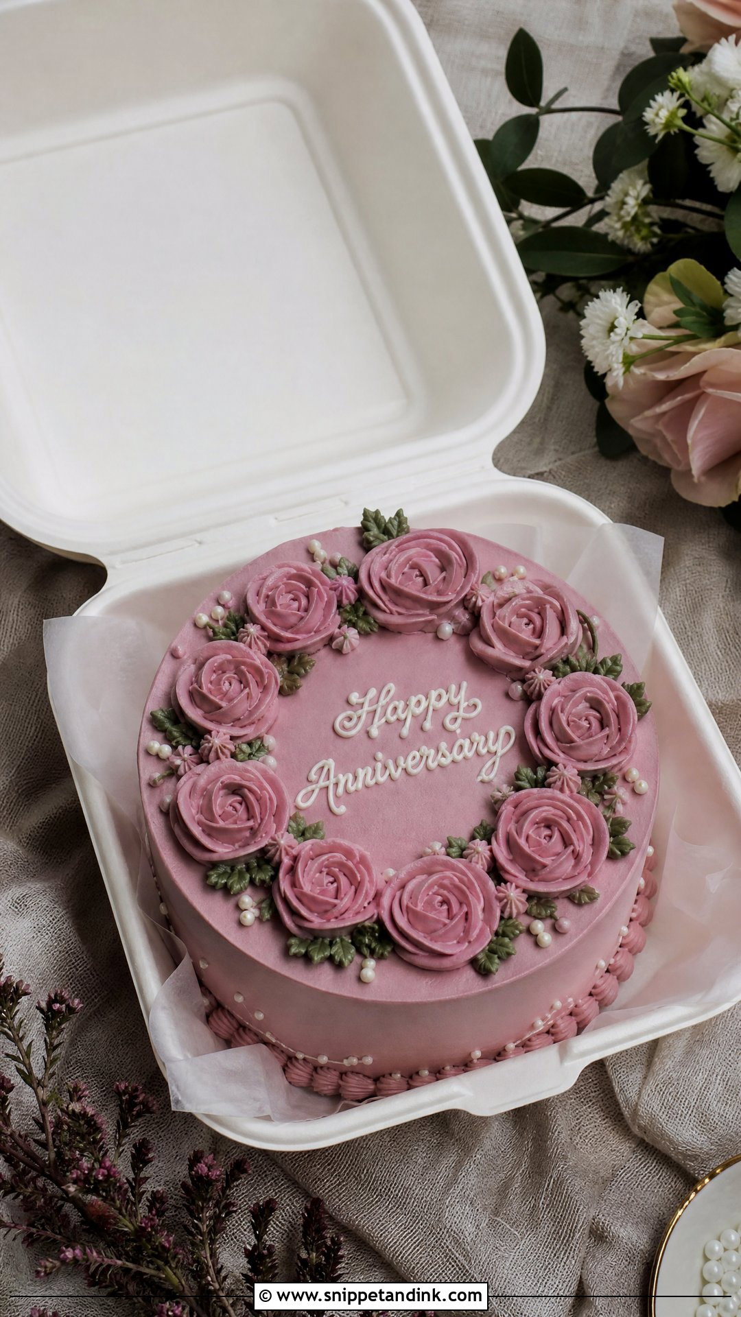 Rose Anniversary Bento Cake - Snippet and Ink - 30 Anniversary Bento Cake Ideas