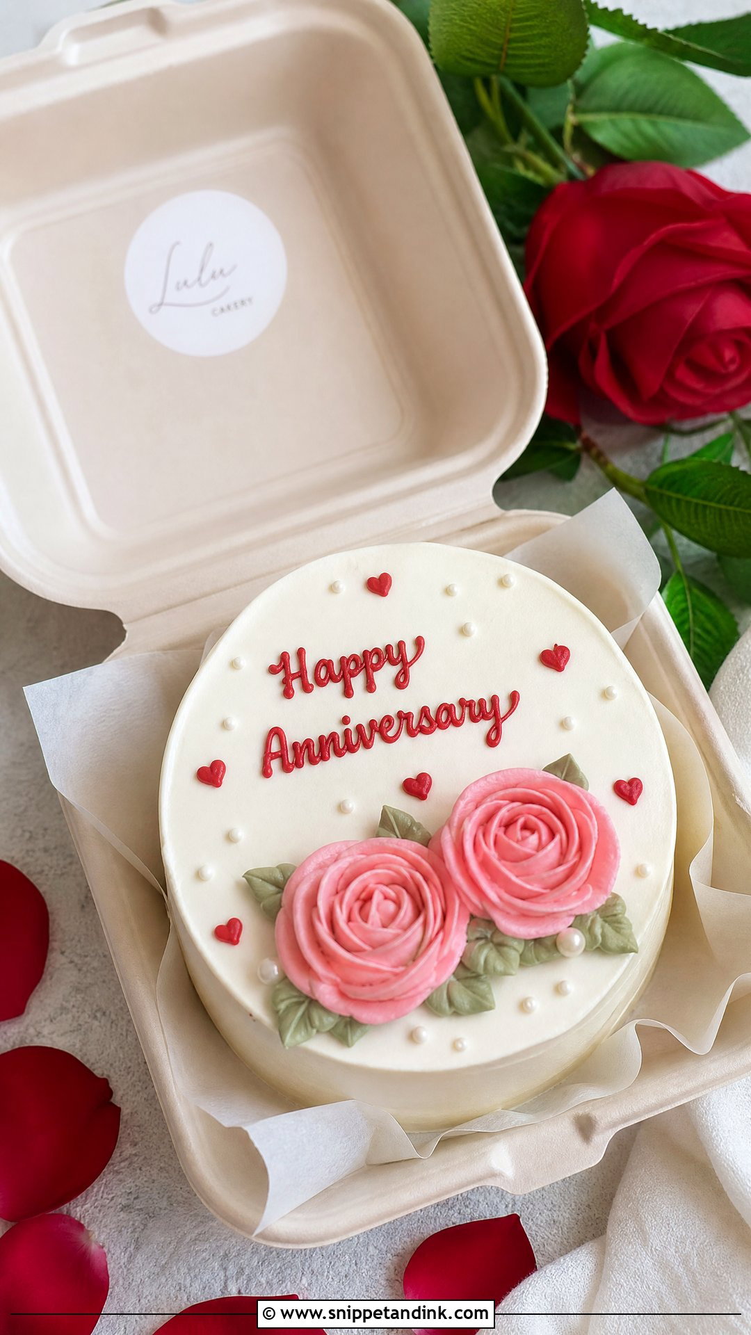 Rose Anniversary Bento Cake - Snippet and Ink - 20 Wedding Anniversary Bento Cake Ideas