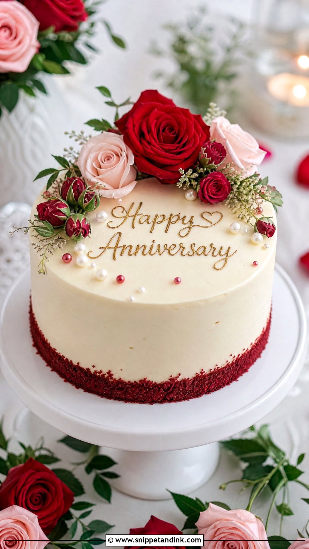 Rose Anniversary Cake - Snippet and Ink - 30 Cute Anniversary Cake Ideas