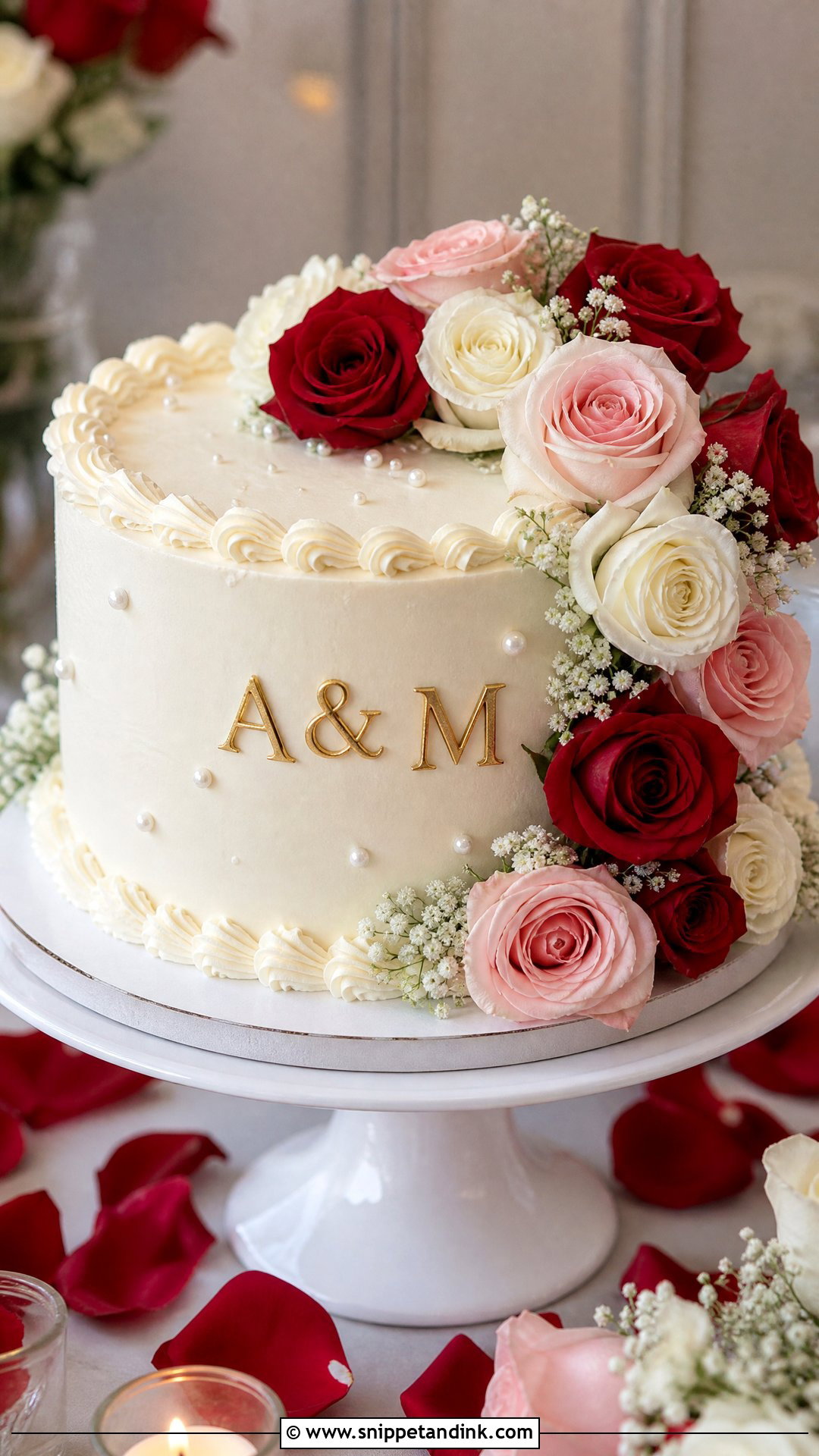Rose Anniversary Cake - Snippet and Ink - 35 Anniversary Cake Designs