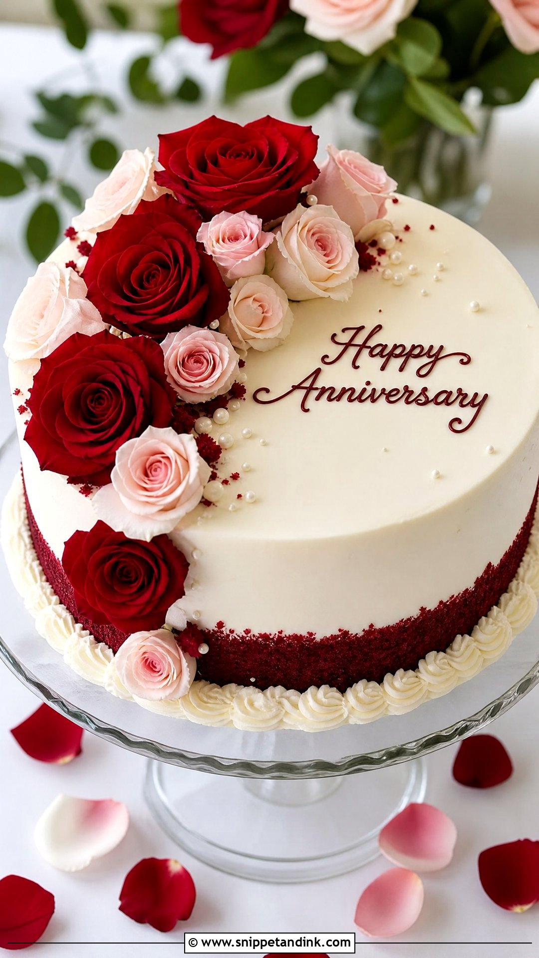 Rose Anniversary Cake - Snippet and Ink - 35 Happy Anniversary Cakes