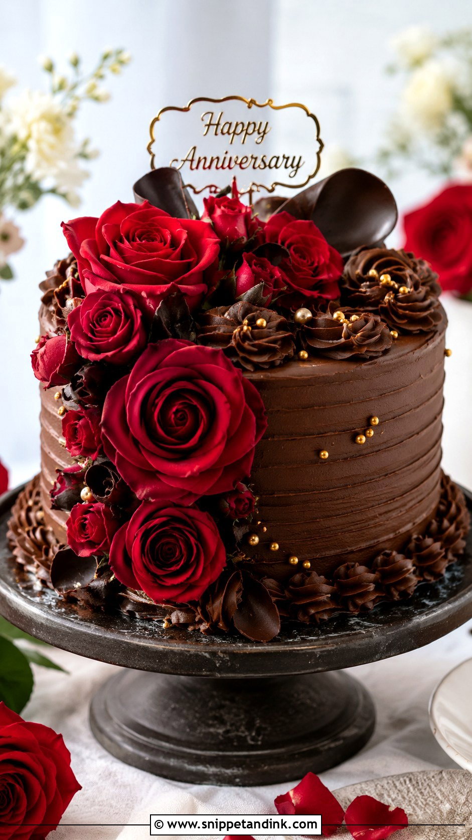 Rose Anniversary Cake - Snippet and Ink - 20 Anniversary Couple Cake Design Ideas