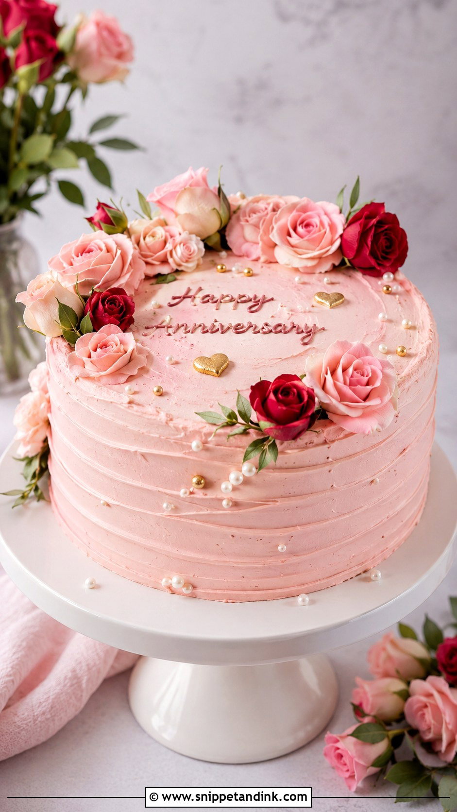 Rose Anniversary Cake - Snippet and Ink - 20 Couple Anniversary Cake Ideas