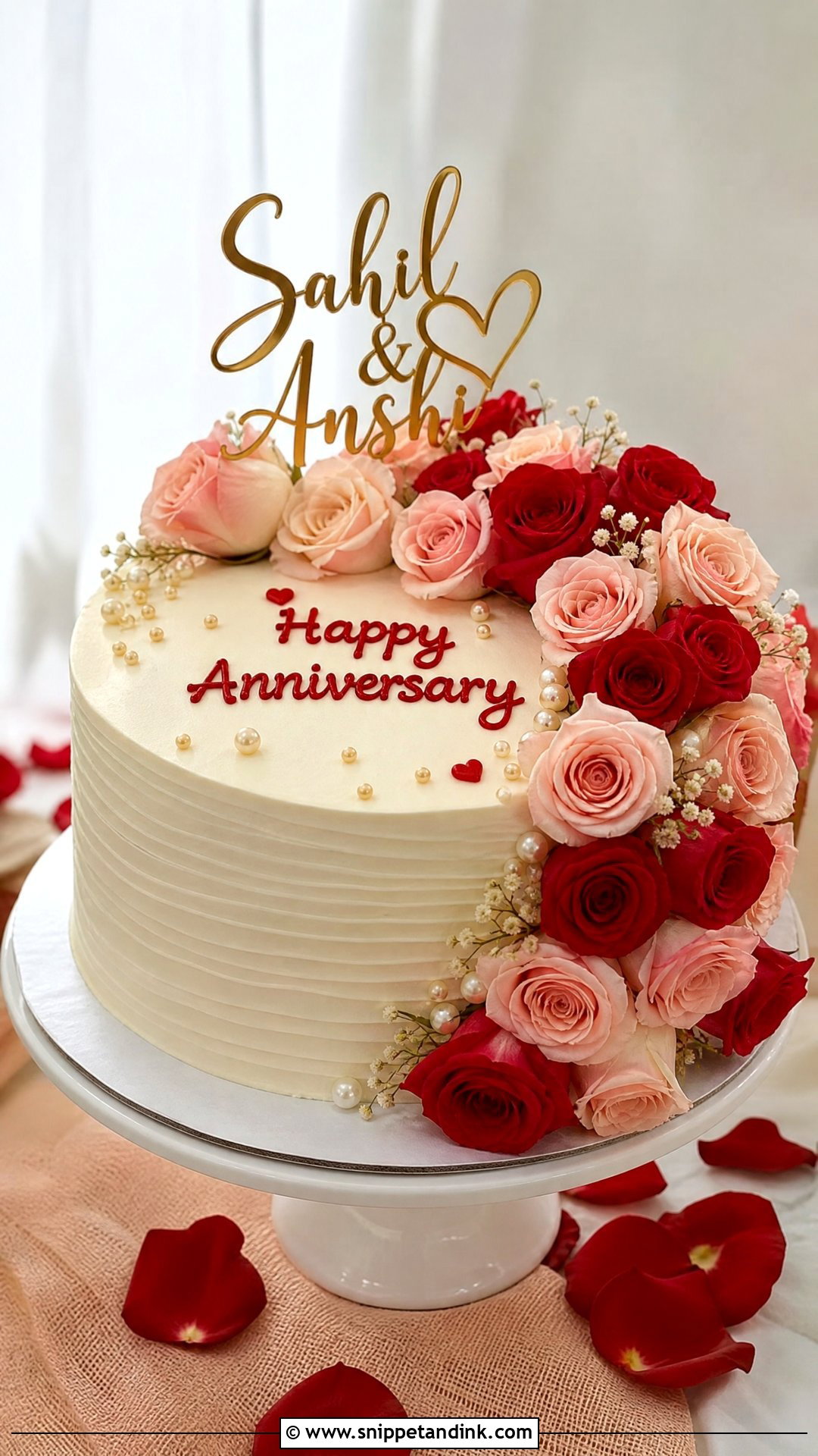 Rose Anniversary Cake - Snippet and Ink - 25 Happy Wedding Anniversary Cake Ideas