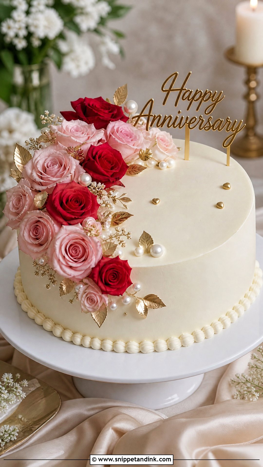 Rose Anniversary Cake - Snippet and Ink - 30 Anniversary Cake Aesthetic Ideas